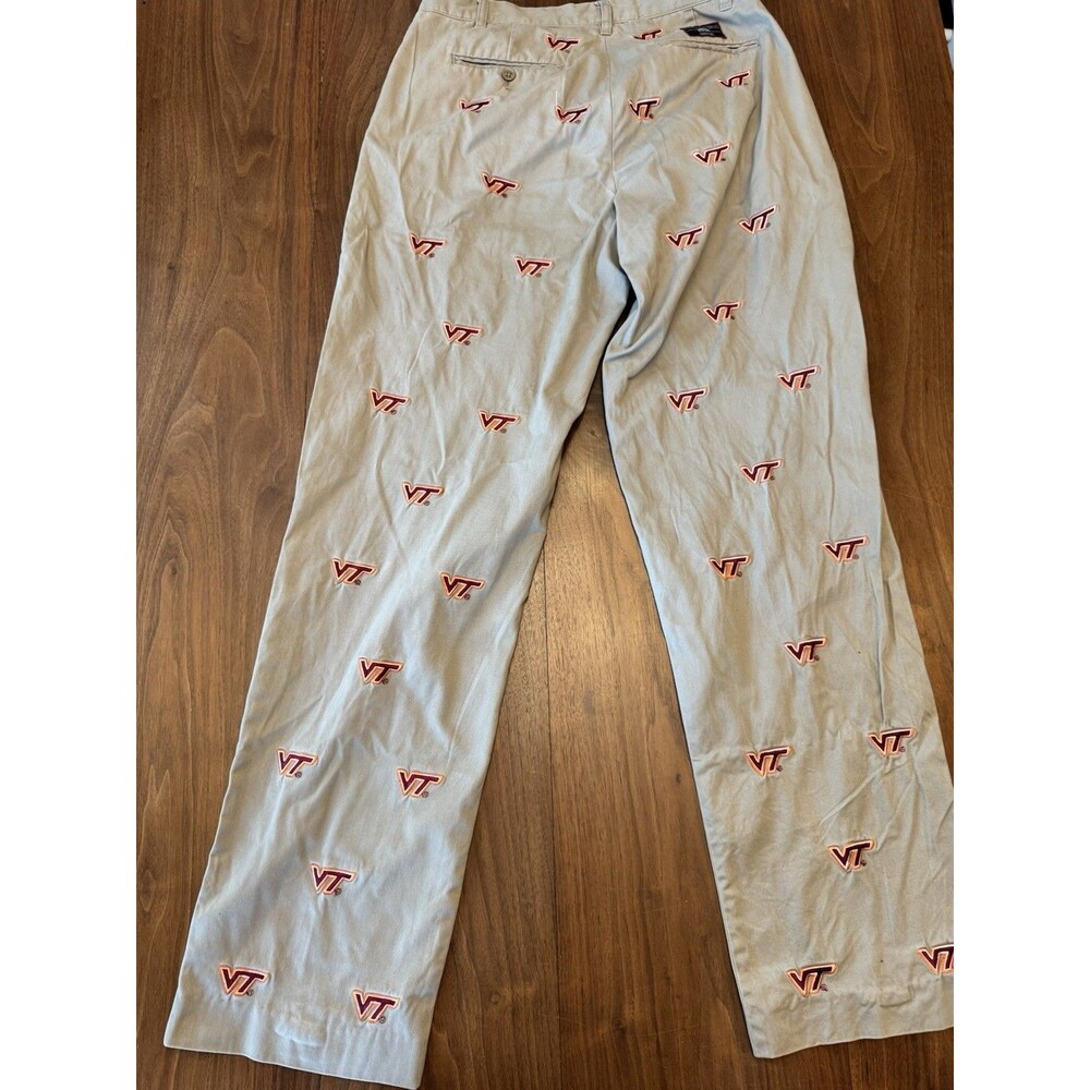 Pennington & Bailes Stadium Pants Beige Twill Logo 34W Straight Regular Fit